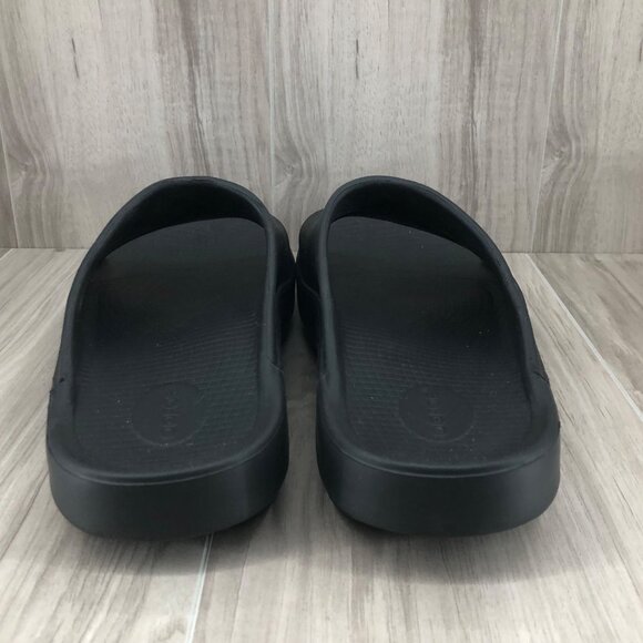 Oofos Slide Sandals Mens 13 Recovery Black Rubber Slip On Comfort Shoes